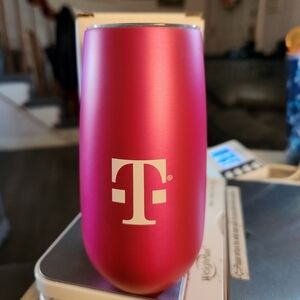 T-Mobile NIB Pink Limited Edition Metal Double Walled Hot or Cold 6 Oz Tumbler